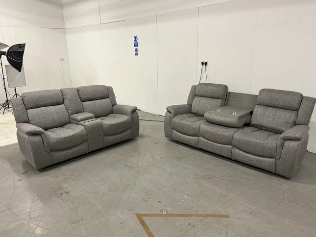 Linden Fabric 3 Seater & 2 Seater Recliner Sofa Set