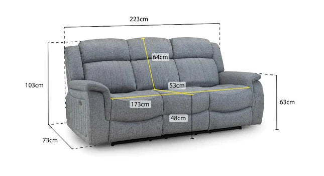 Linden Fabric 3 Seater & 2 Seater Recliner Sofa Set