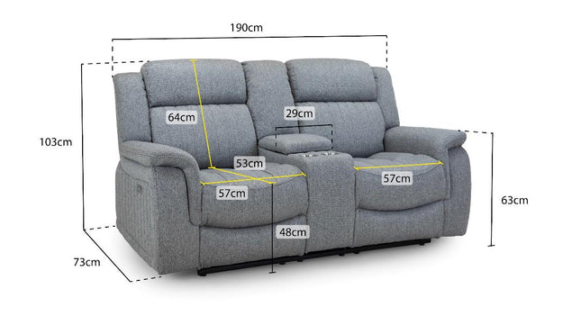 Linden Fabric 3 Seater & 2 Seater Recliner Sofa Set