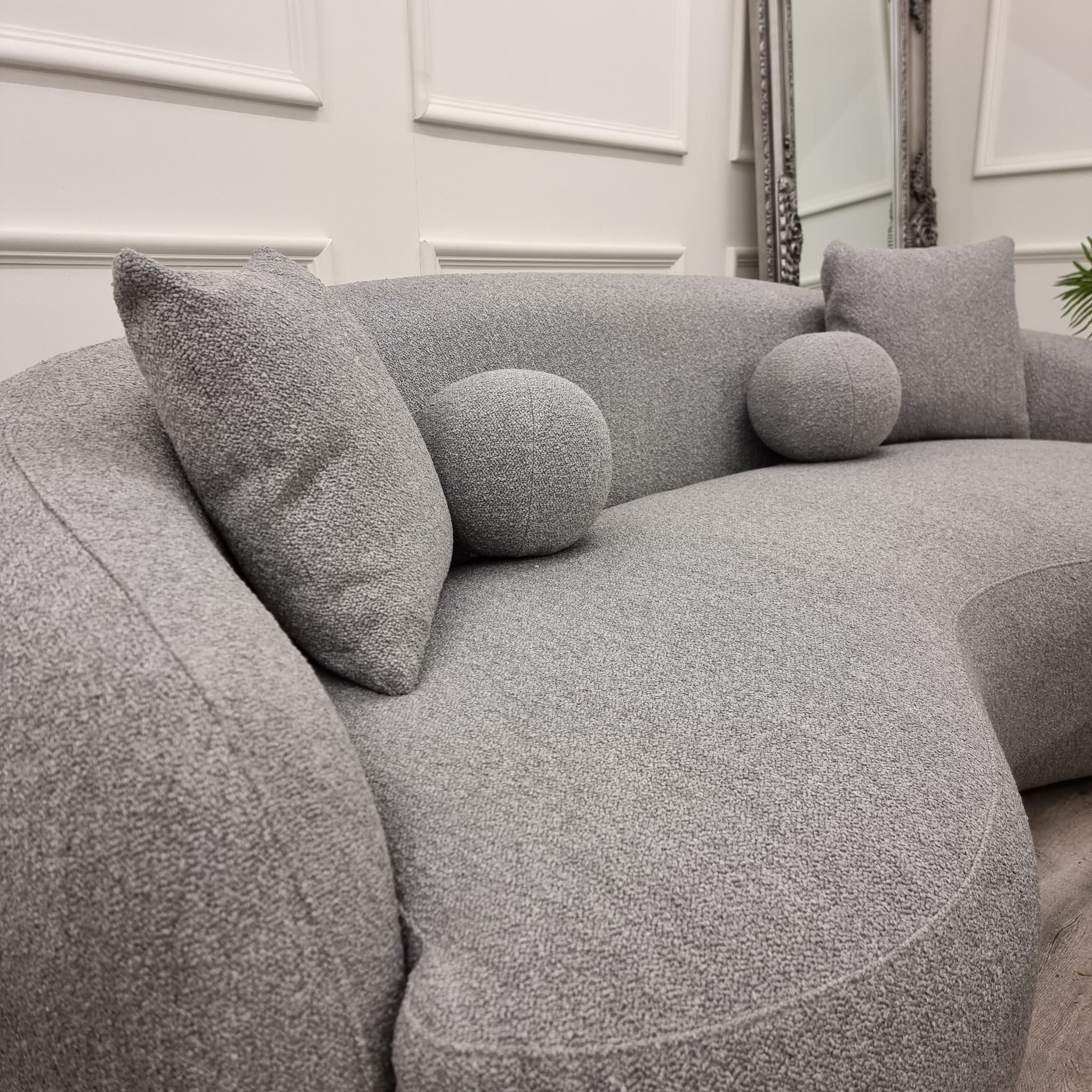 Grey on sale boucle sofa