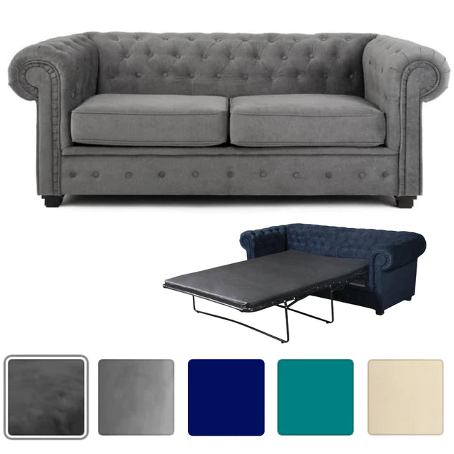 The Grande fold out metal action chesterfield sofa bed