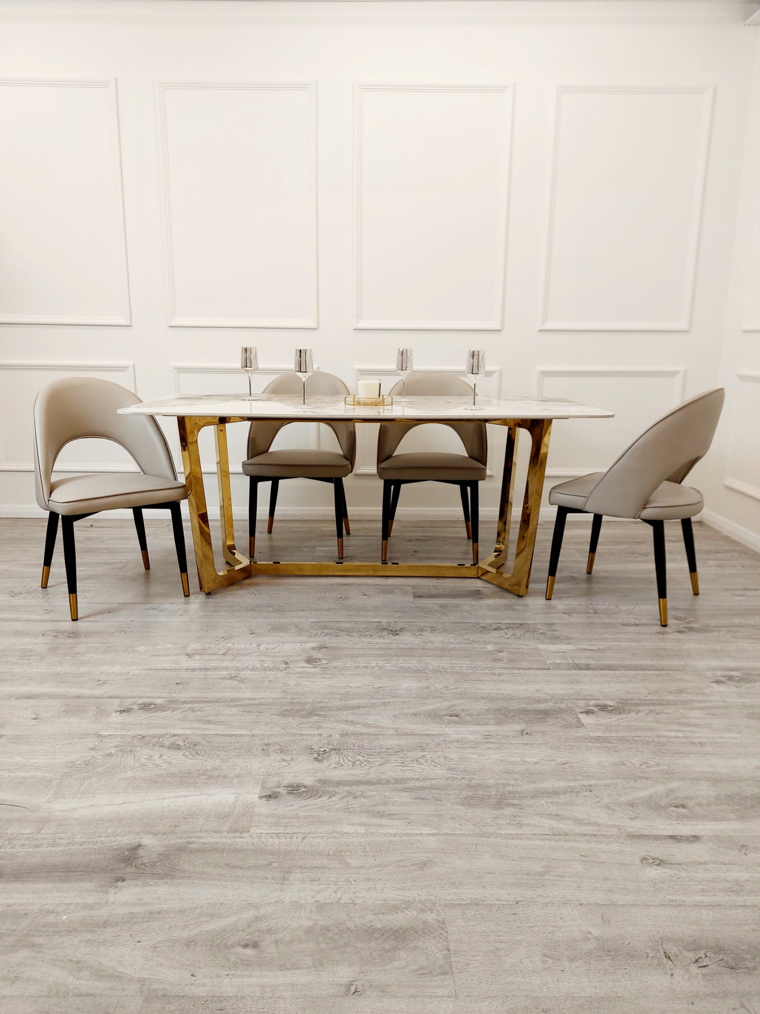 Lucien 1.8 Marble Dining set with Astra Chairs