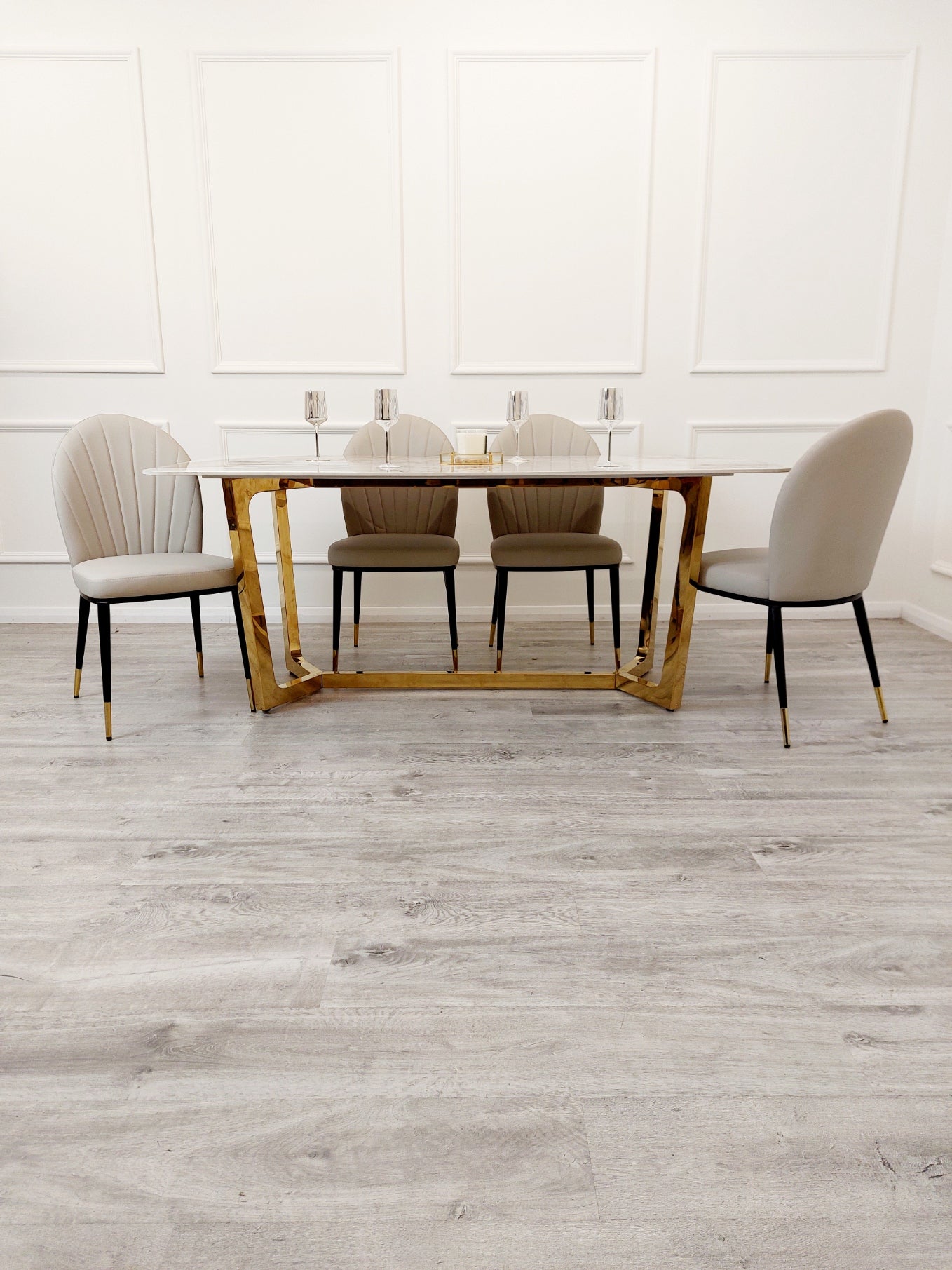 Lucien 1.8 Marble Dining set with Astra Chairs